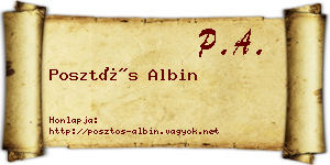 Posztós Albin névjegykártya
